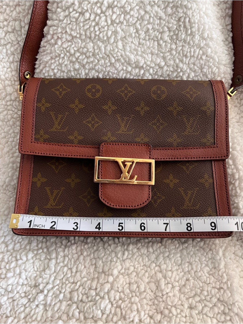 LOUIS VUITTON Sac Dauphine Shoulder Bag vintage Brown Monogram Canvas w/ COA - Picture 8 of 17